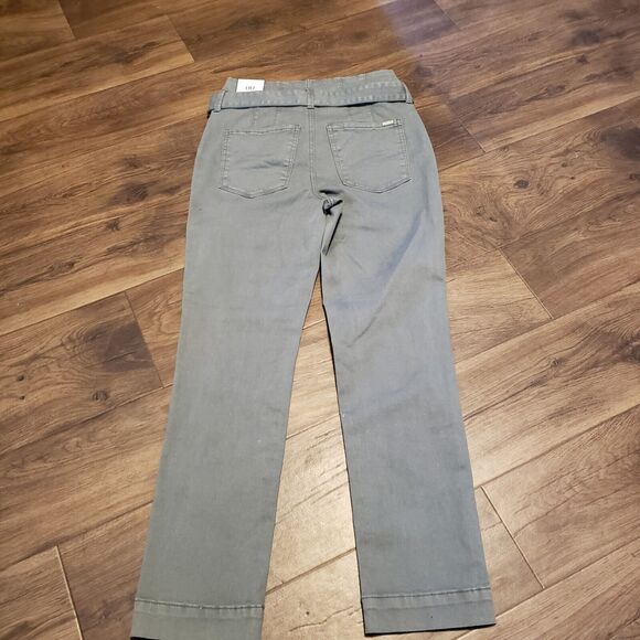 White House Black Market  Army Green NWT Pants  Slim Crop Sz 00R - Picture 3 of 9